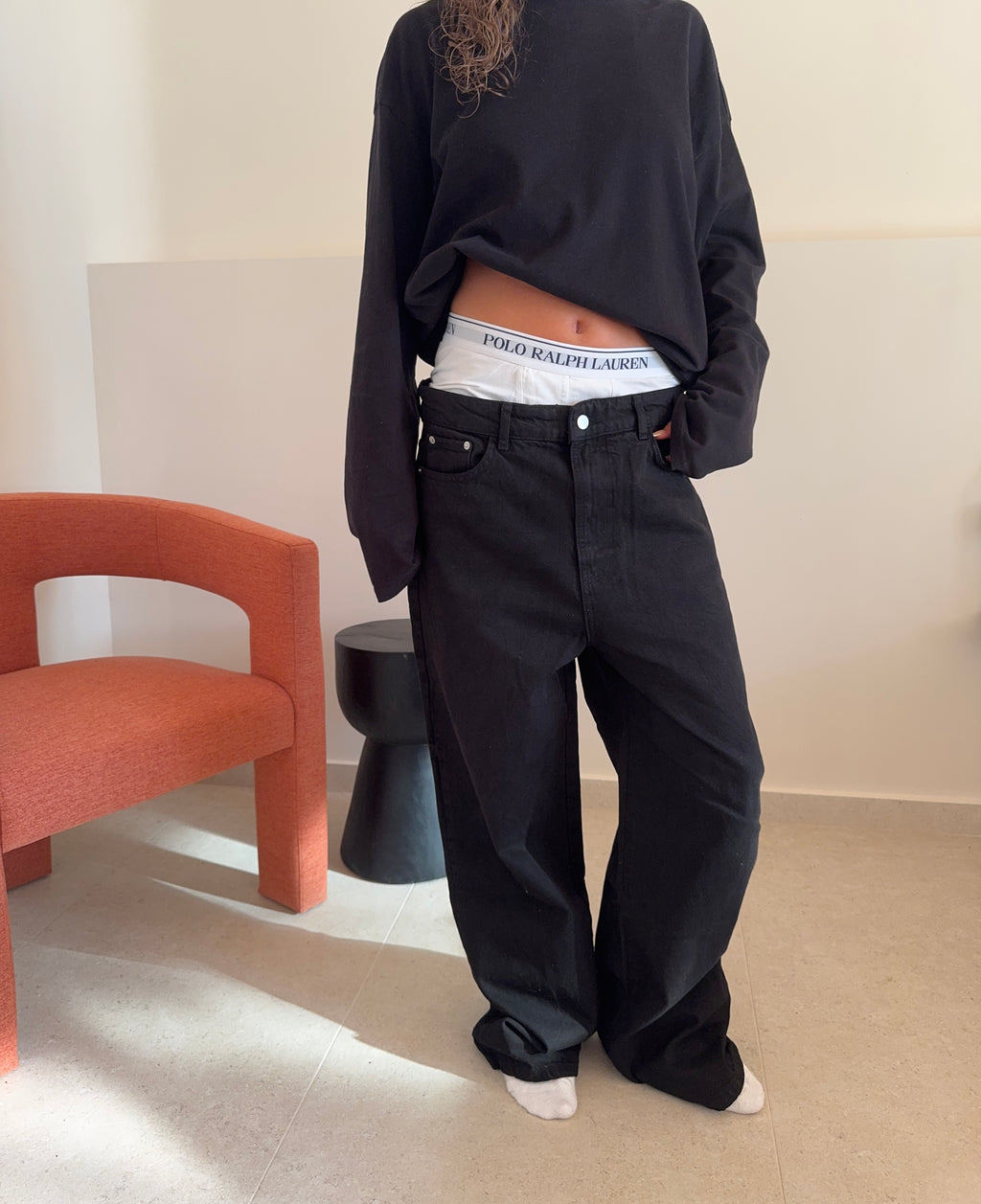 WASHED BLACK DENIM - STRAIGHT FIT
