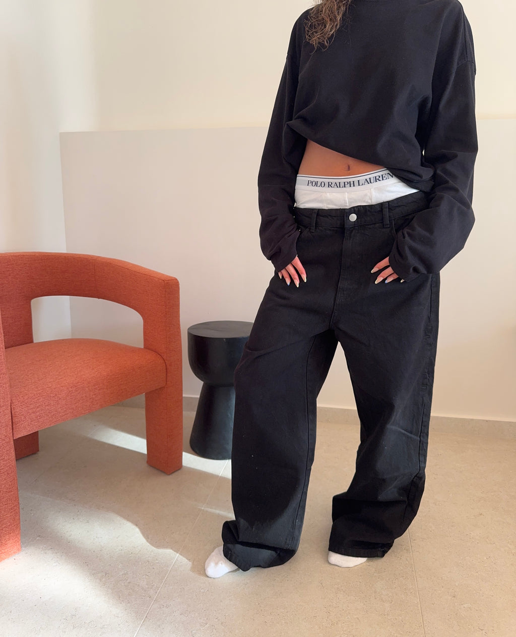 WASHED BLACK DENIM - STRAIGHT FIT