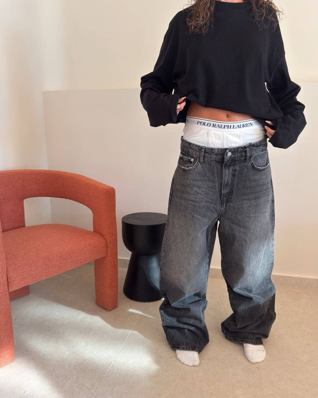 WASHED BLACK DENIM - STRAIGHT FIT